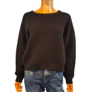 LORD & TAYLOR black ribbed stretchy crop sweater